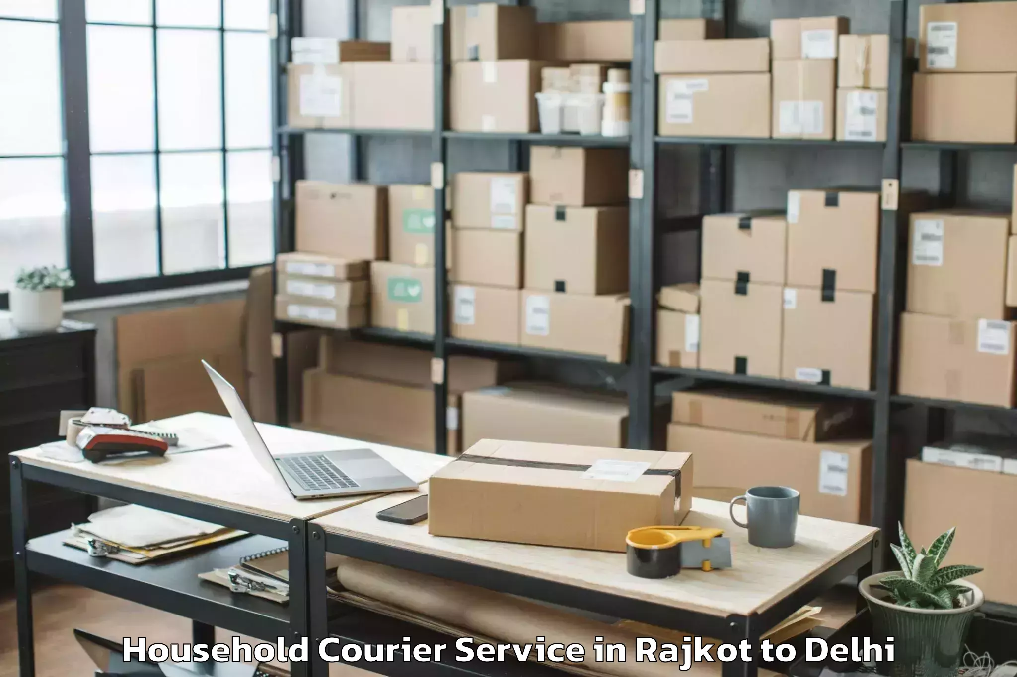 Affordable Rajkot to Shahdara Household Courier